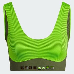 Ivy Park Knit Scoop Bra Semi Solar Slime Wild Pine Size Small NWT!